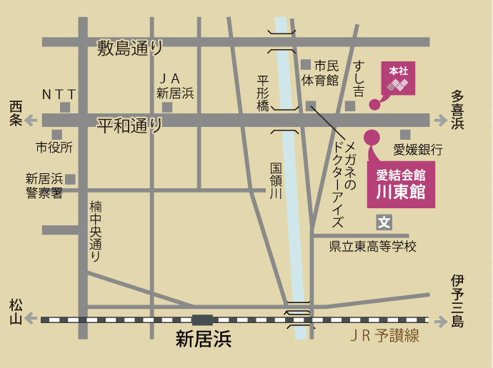 川東館へのアクセスマップ